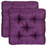 Kuber Industries Microfiber Square Chair Pad Seat Cushion for Car Pad, Office Chair, Indoor/Outdoor, Dining Living Room, Kitchen-Pack of 2, 18 * 18 Inch (Purple)